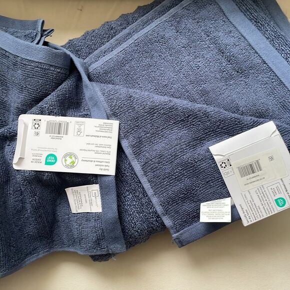 Mainstays Performance Textured Quick Dry Bath Towel 54"x 30" Indigo Set New - Picture 7 of 7